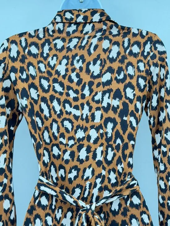Diane von Furstenberg Silk Wrap Dress Leopard Cocktail 2 - Picture 5 of 12